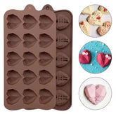 MINI GEO HEARTS/ORIGAMI LOVE HEARTS CHOCOLATE MOULD 15 PCS
