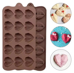 MINI GEO HEARTS/ORIGAMI LOVE HEARTS CHOCOLATE MOULD 15 PCS