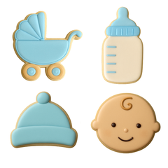 BABY SHOWER THEMED COOKIE CUTTER SET 4PCS