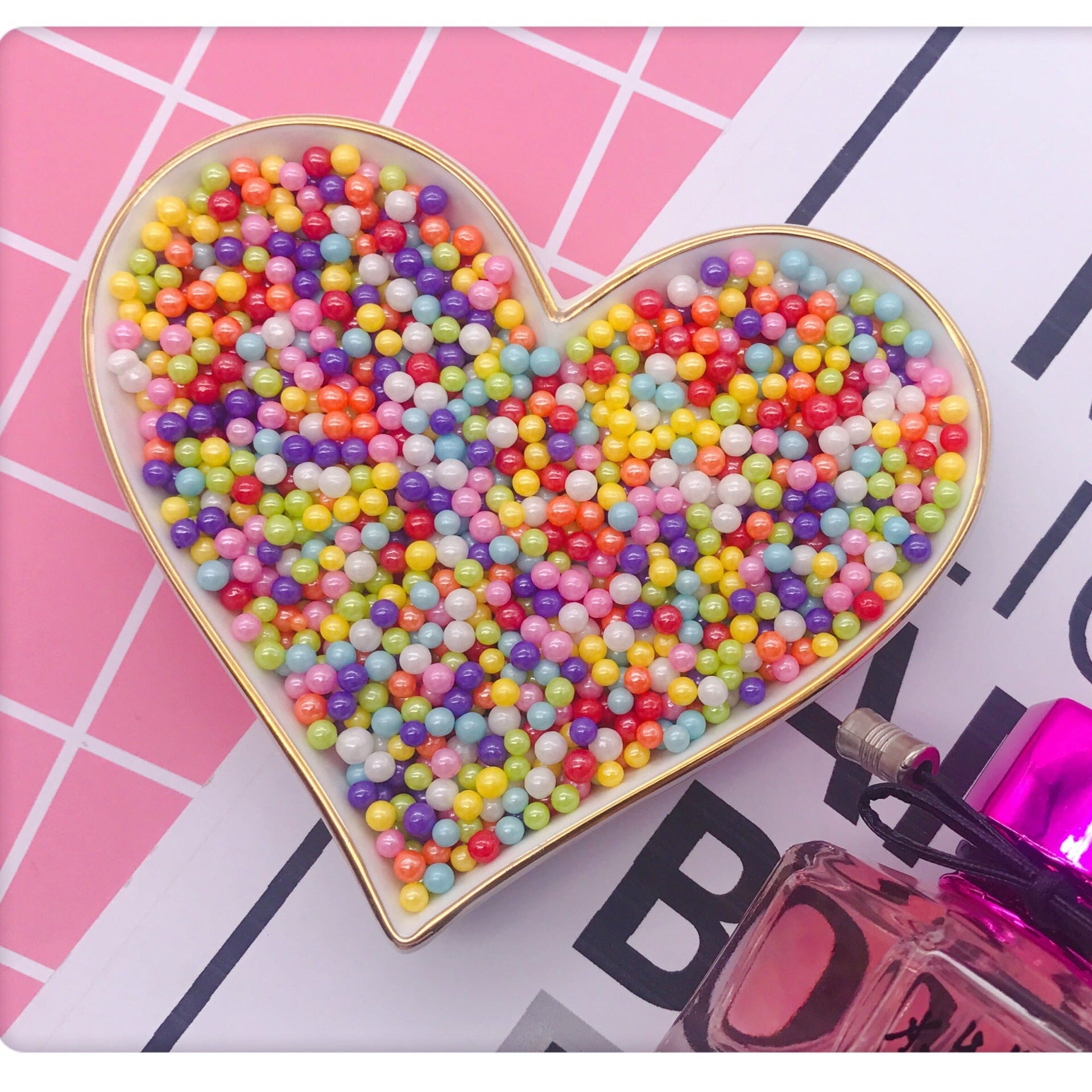 4mm Rainbow sugar pearls