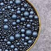 MIXED SIZES BLACK SUGAR PEARLS 125 GMS