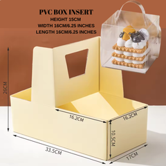 CAKE AND FLOWERS BOX WITH CLEAR BENTO BOX INSERT
