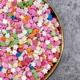 MIXED COLOUR FLAT FLOWER CANDY SPRINKLES 15G