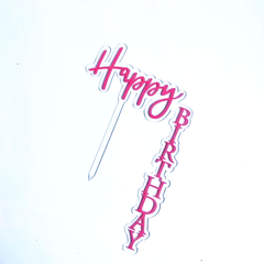 CAKE SIDE HAPPY BIRTHDAY CAKE TOPPER