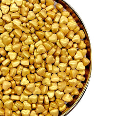 GOLD SUGAR PEARLS LOVE HEARTS 15 GMS