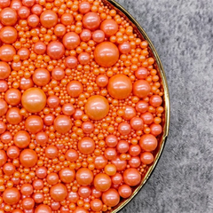 MIXED SIZES ORANGE SUGAR PEARLS 125 GMS