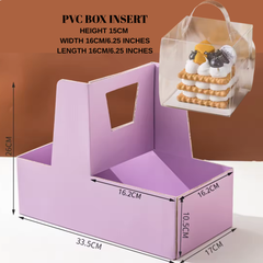 CAKE AND FLOWERS BOX WITH CLEAR BENTO BOX INSERT