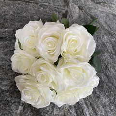 ARTIFICIAL ROSE FLOWER 9 CM HEAD 10PCS SET