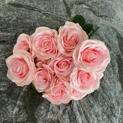ARTIFICIAL ROSE FLOWER 9 CM HEAD 10PCS SET