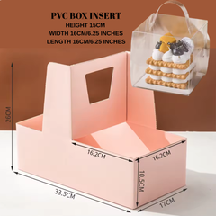 CAKE AND FLOWERS BOX WITH CLEAR BENTO BOX INSERT