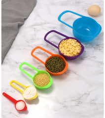RAINBOW COLORED MEASURING CUPS - 5PCS SET