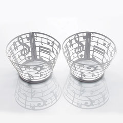 LASER CUT MUSICAL NOTES CUPCAKE CAGES/WRAPPERS - {12 Pcs}