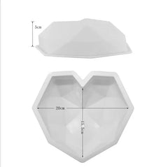 3D ORIGAMI/DIAMOND LOVE HEART CHOCOLATE MOUSSE MOULD 1PC