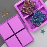 4 CAVITY EUROPEAN/MURAL/WAVE SOAP MOULD (PURPLE)