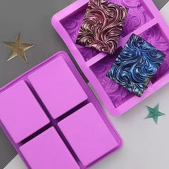 4 CAVITY EUROPEAN/MURAL/WAVE SOAP MOULD (PURPLE)