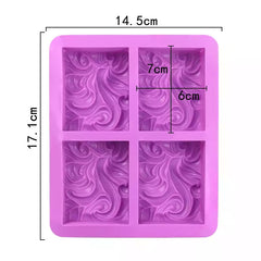 4 CAVITY EUROPEAN/MURAL/WAVE SOAP MOULD (PURPLE)