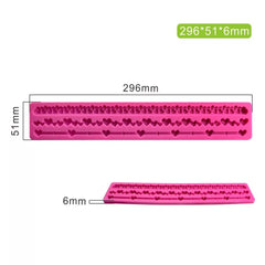 TINY LOVE HEARTS BORDER MOULD (LONG)