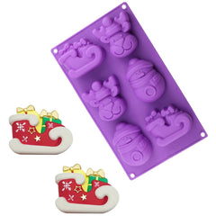 LARGE CHRISTMAS THEMED CHOCOLATE MOULD 6 CAVITY