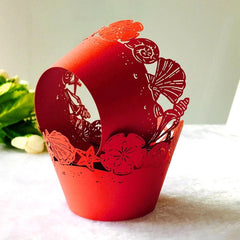 LASER CUT SEA SHELLS CUPCAKE CAGES/WRAPPERS - {12 Pcs}