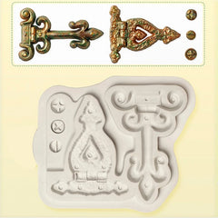 MEDIEVAL DOOR/CHEST HINGES MOULD SET 2PCS