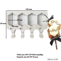 MINI HEXAGON CAKESICLES/ICE POP/LOLLIPOP MOULD 4 PCS