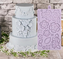 BRUSH STROKES ROSE FLOWERS MOULD 12PCS