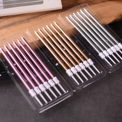 STRAIGHT METALLIC BIRTHDAY CANDLES 6PCS