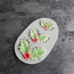 HOLY LEAF / CHRISTMAS PLANT MOULD 3 PCS