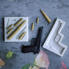 GUN AND BULLETS MOULDS 1 PC