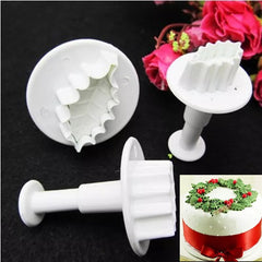1 PIECE HOLY/ CHRISTMAS PLANT PLUNGER CUTTER SET 3PCS