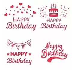 MINI HAPPY BIRTHDAY MESSAGE STENCIL 12 BY 12CM 1 PC