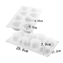 3D MINI SMOOTH LOVE HEARTS CHOCOLATE MOUSSE MOULD 8PCS