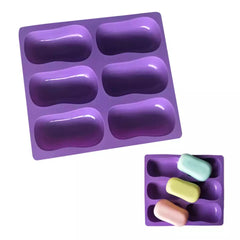 6 CAVITY CLASSIC SOAP SHAPE MOULD (RANDOM COLOUR)