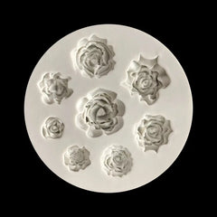 ASSORTED ROSES FLOWERS MOULD 8PCS