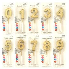 GOLDEN HAPPY BIRTHDAY NUMBER CANDLES