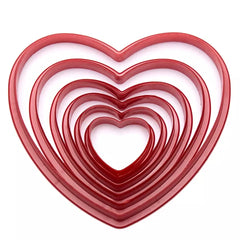 LARGE LOVE HEARTS COOKIE CUTTERS SET 6 PCS