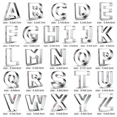 LARGE METALLIC ALPHABET COOKIE CUTTER SET 28PCS