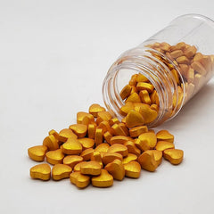GOLD SUGAR PEARLS LOVE HEARTS 15 GMS