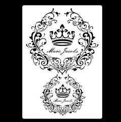 CROWN WITH SCROLL FRAME STENCIL