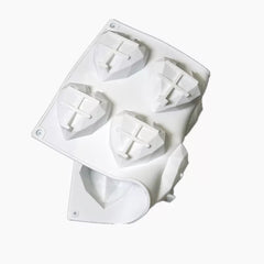 MEDIUM GEO HEART/ORIGAMI LOVE HEARTS CHOCOLATE MOUSSE MOULD 8 PCS