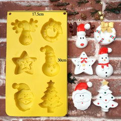 LARGE CHRISTMAS THEMED CHOCOLATE MOULD 6 CAVITY