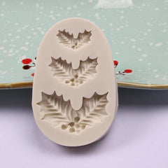 HOLY LEAF / CHRISTMAS PLANT MOULD 3 PCS