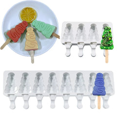 MINI CHRISTMAS TREE CAKESICLES/ICE POP/LOLLIPOP MOULD 4 PCS