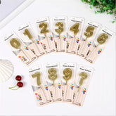 GOLDEN HAPPY BIRTHDAY NUMBER CANDLES