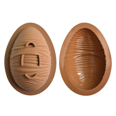 THIN RIDGES 3D LARGE EGG CHOCOLATE MOULD 2PC SET
