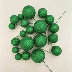 GLITTER FAUX STYROFOAM BALLS CAKE TOPPERS