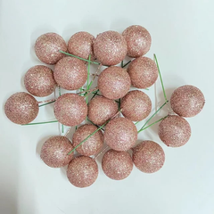 GLITTER FAUX STYROFOAM BALLS CAKE TOPPERS