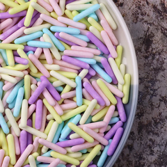 MIXED MATTE PASTEL SUGAR RODS SPRINKLES 125GMS