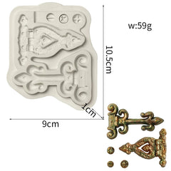 MEDIEVAL DOOR/CHEST HINGES MOULD SET 2PCS