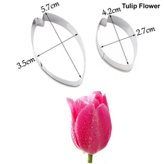 STAINLESS STEEL TULIP PETAL CUTTER SET 2 PCS A350